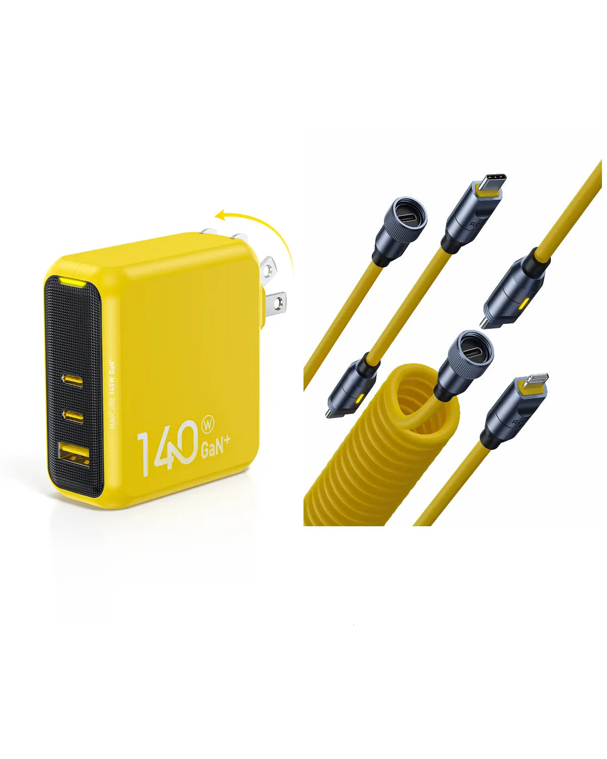 AOHI Magcube 140W GaN+ Fast Charger with 240W Future Power Cable Set (Rubber) - AOHi